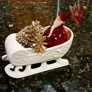 A one of a kind Santa sleigh made from glass...personal collection..